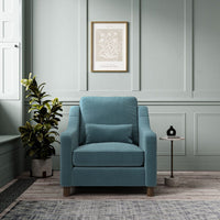 Hampton Armchair In Airforce Eco Velvet