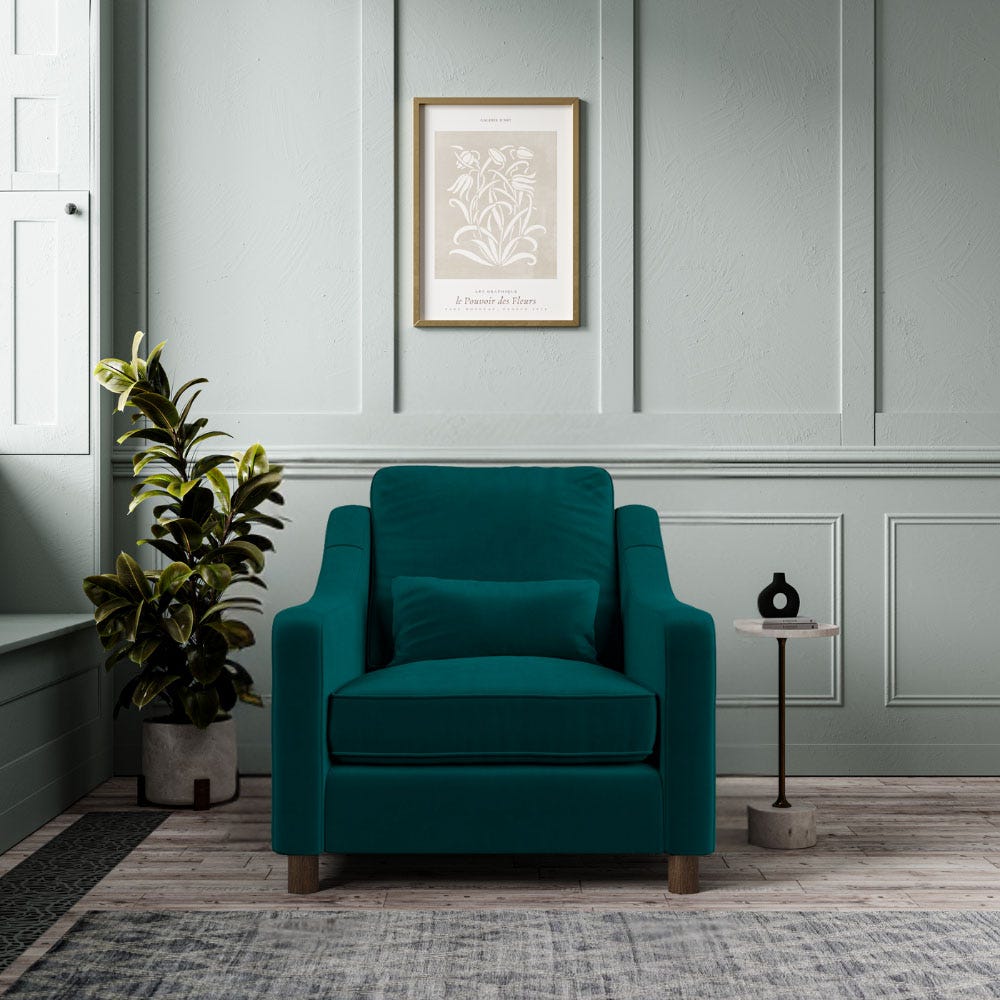 Hampton Armchair In Mallard Eco Velvet