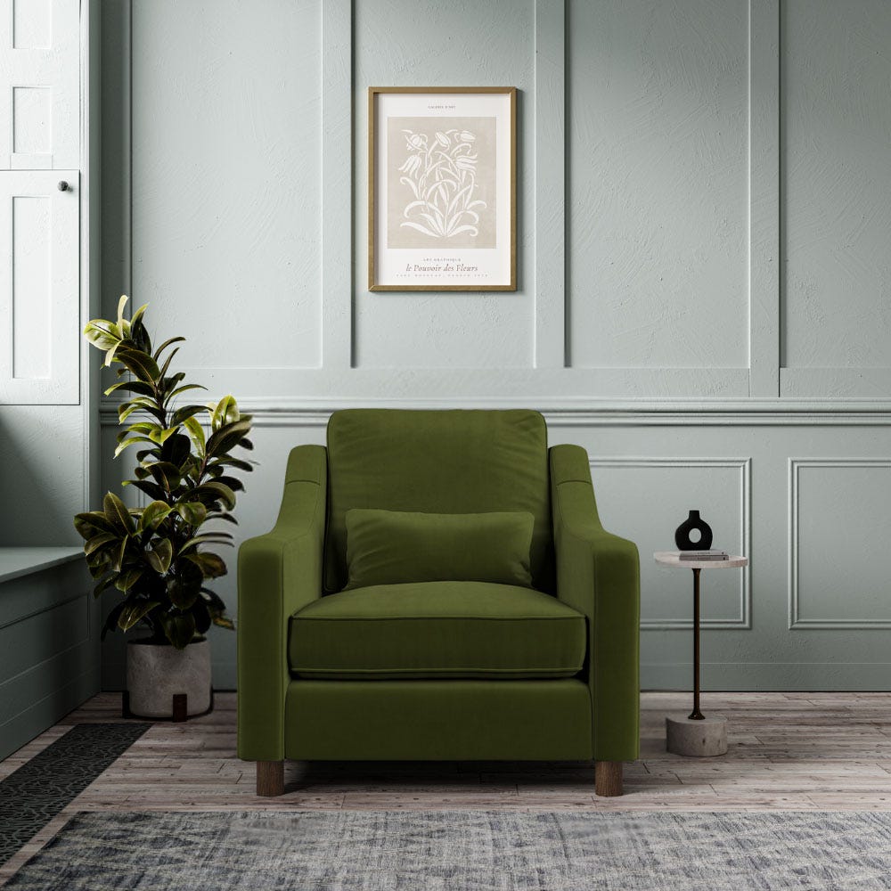 Hampton Armchair In Vine Eco Velvet