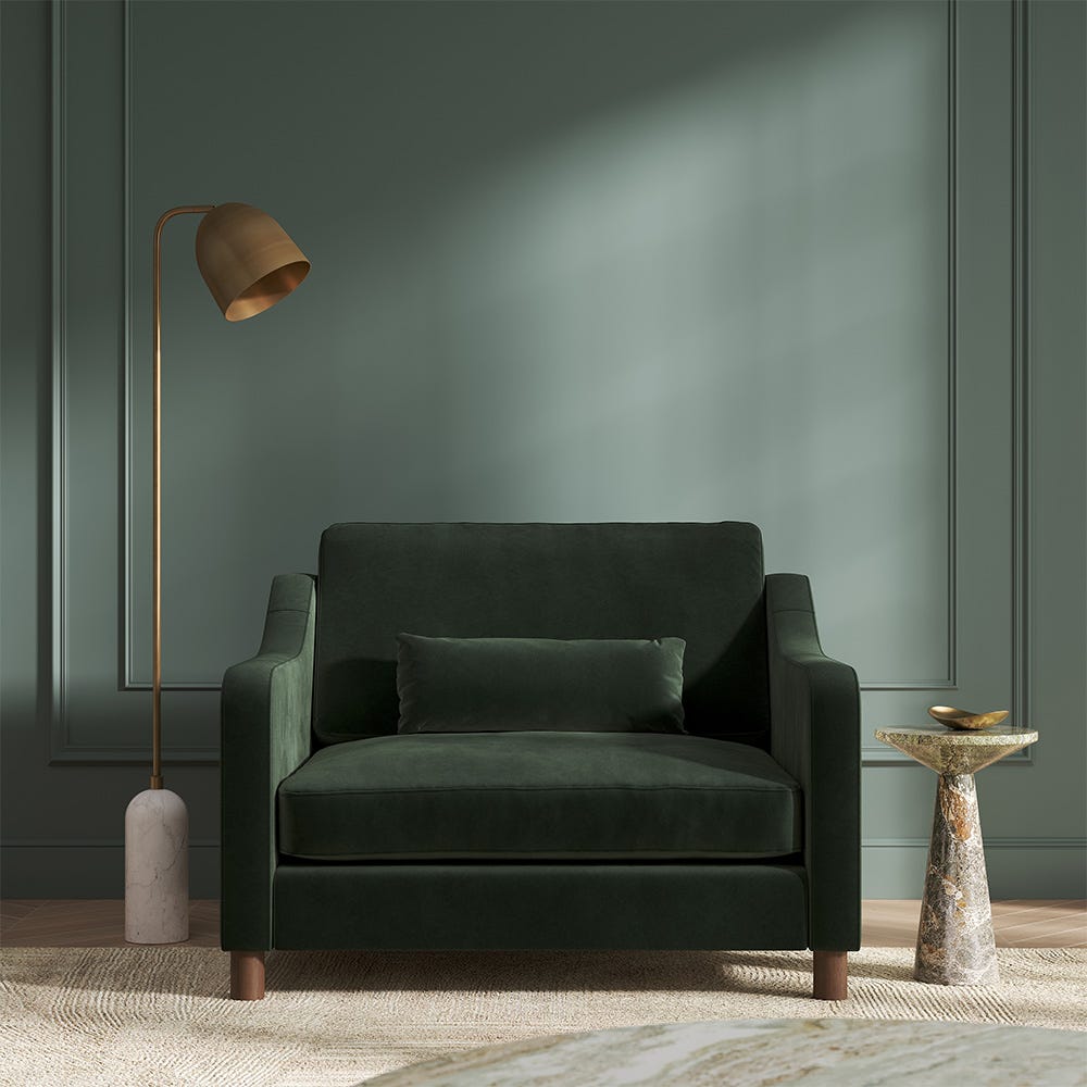 Hampton Loveseat In Hunter Easy Care Velvet