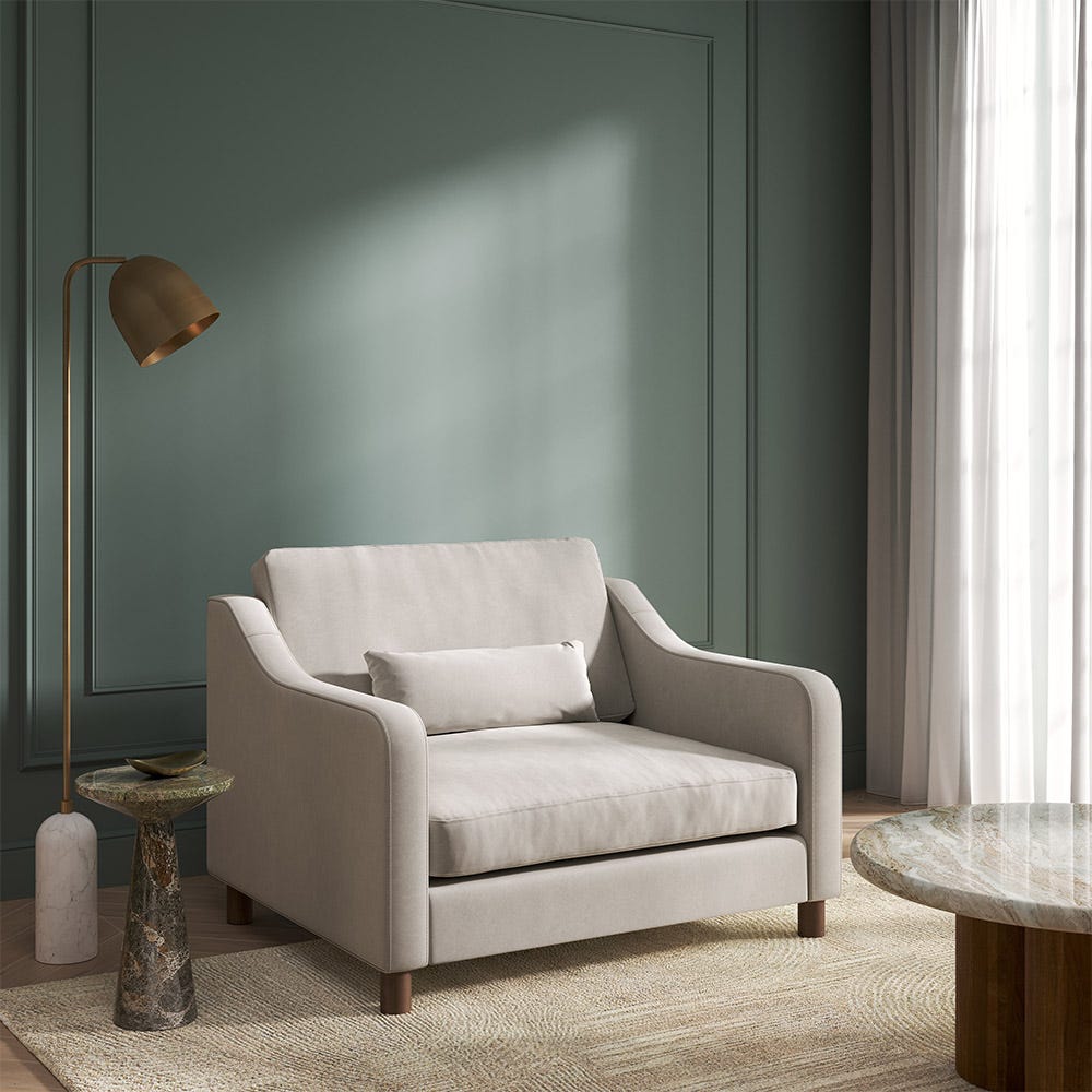Hampton Loveseat Bone Easy Care Velvet