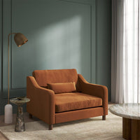 Hampton Loveseat In Burnt Easy Care Velvet