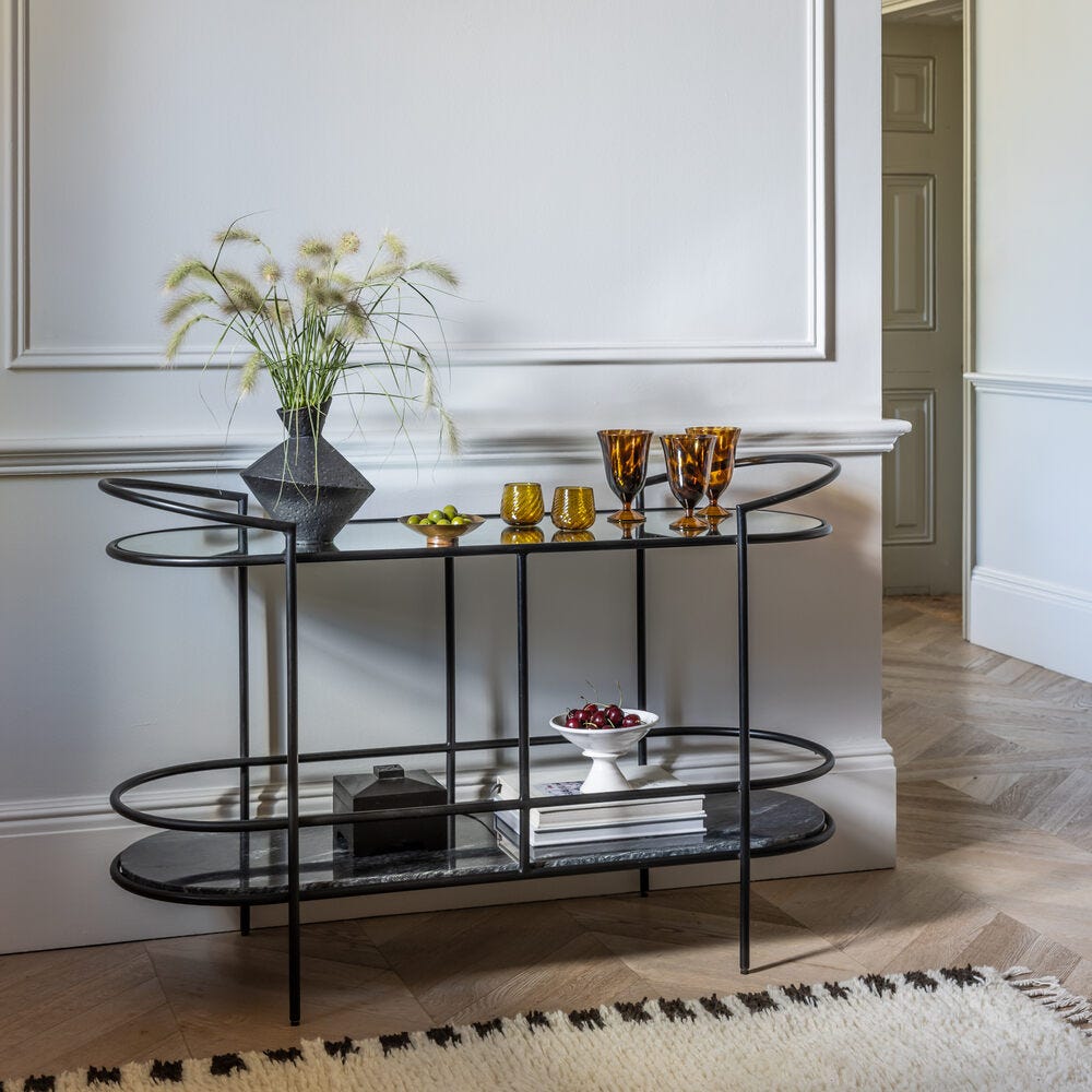 Harper Marble Mirror Console Table