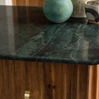 JUDE FLUTED DESK WITH FOREST GREEN MARBLE