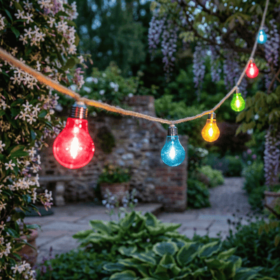 10 JUTE ROPE FESTOON LIGHTS MULTI - CONNECTABLE