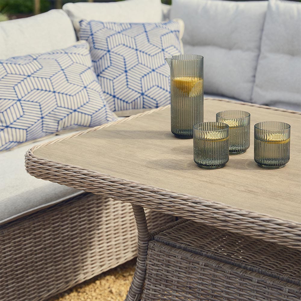 KARLA RATTAN RECTANGULAR LOUNGE DINING SET
