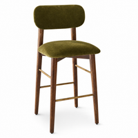 Layla Bar stool in Deep Green Velvet