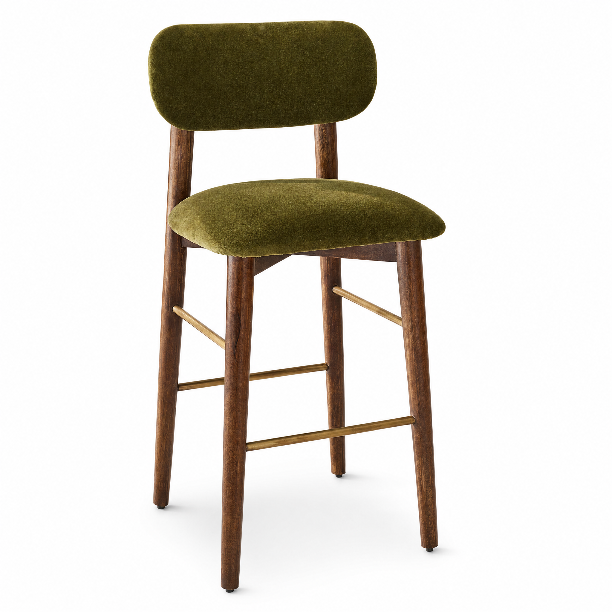 Layla Bar stool in Deep Green Velvet