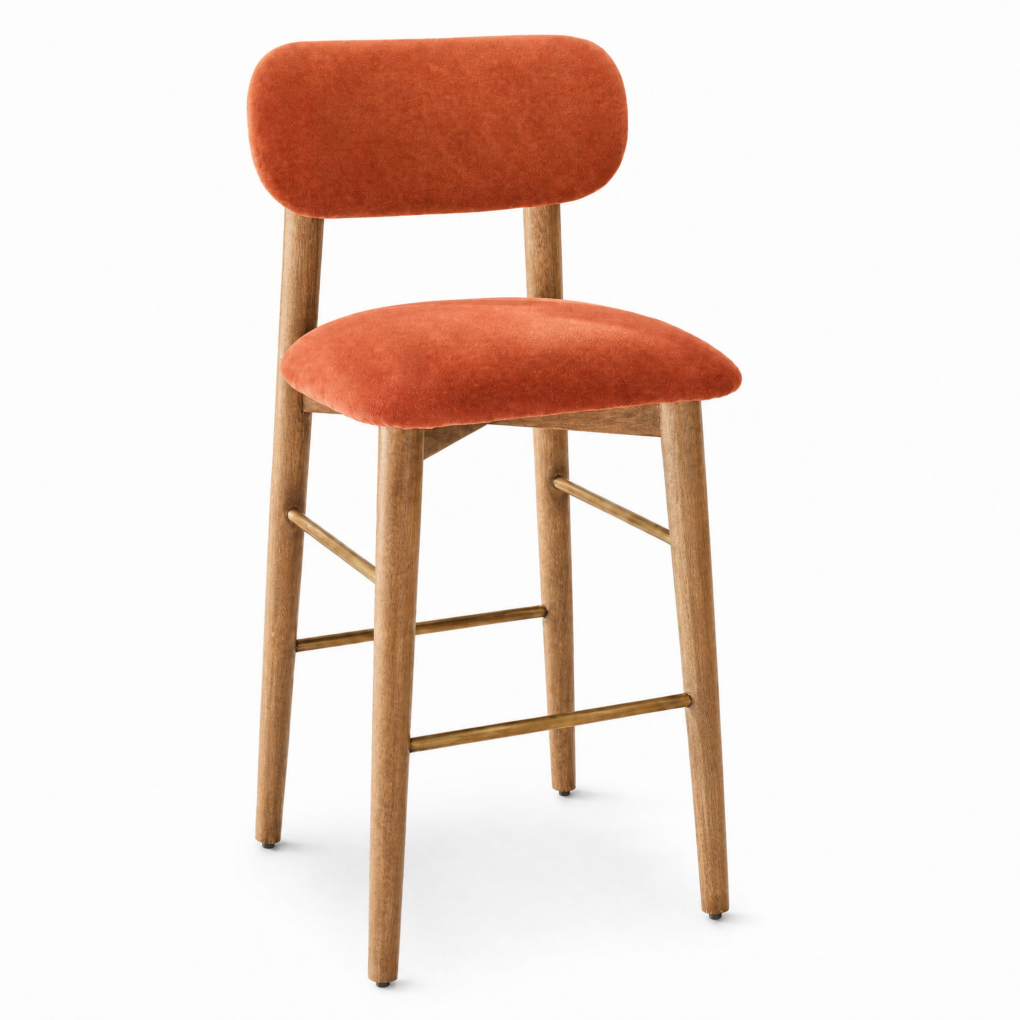 Layla Bar Stool in Rust Velvet