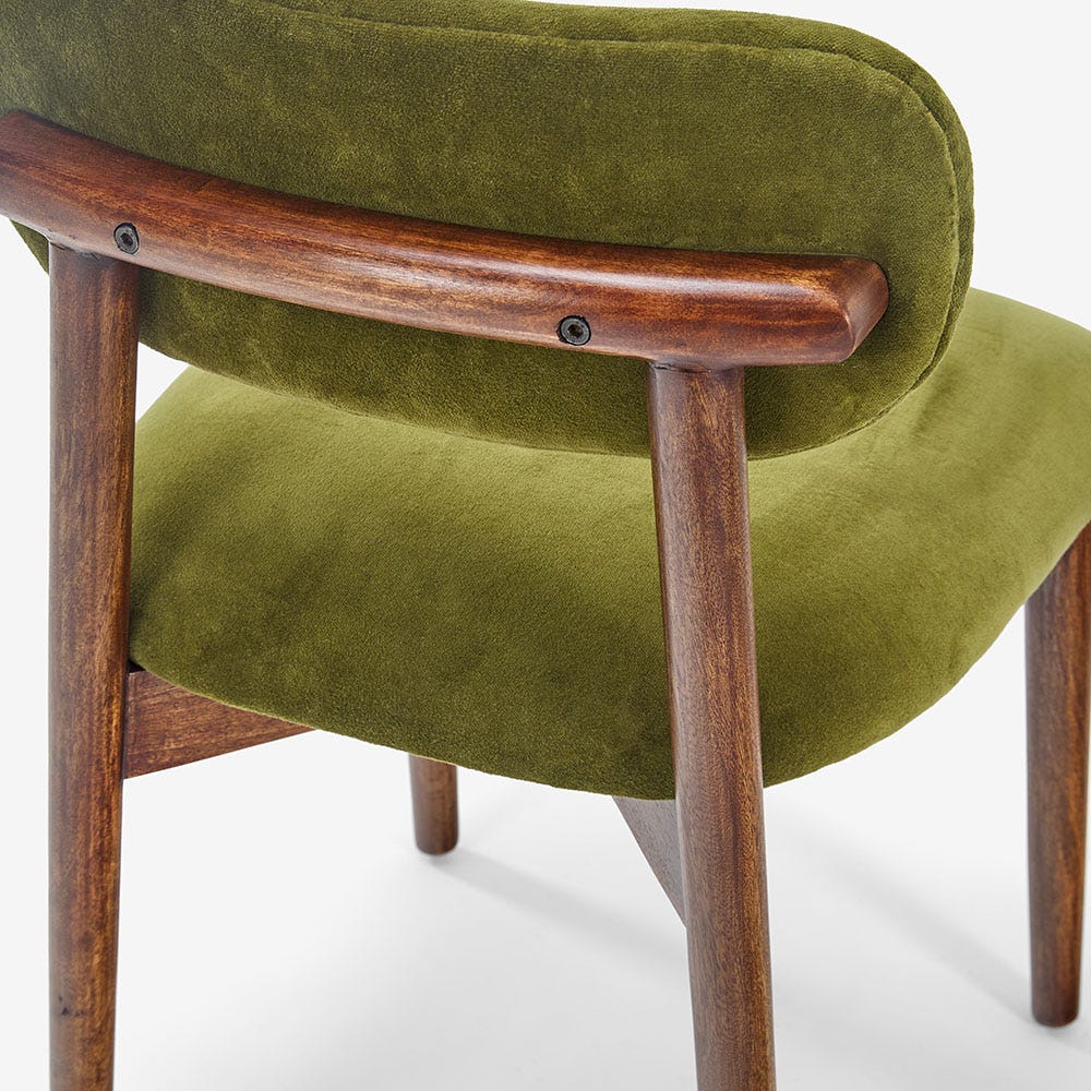 Layla Dining Chair in Deep Green Velvet 