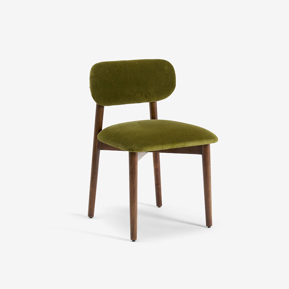 Layla Dining Chair in Deep Green Velvet 