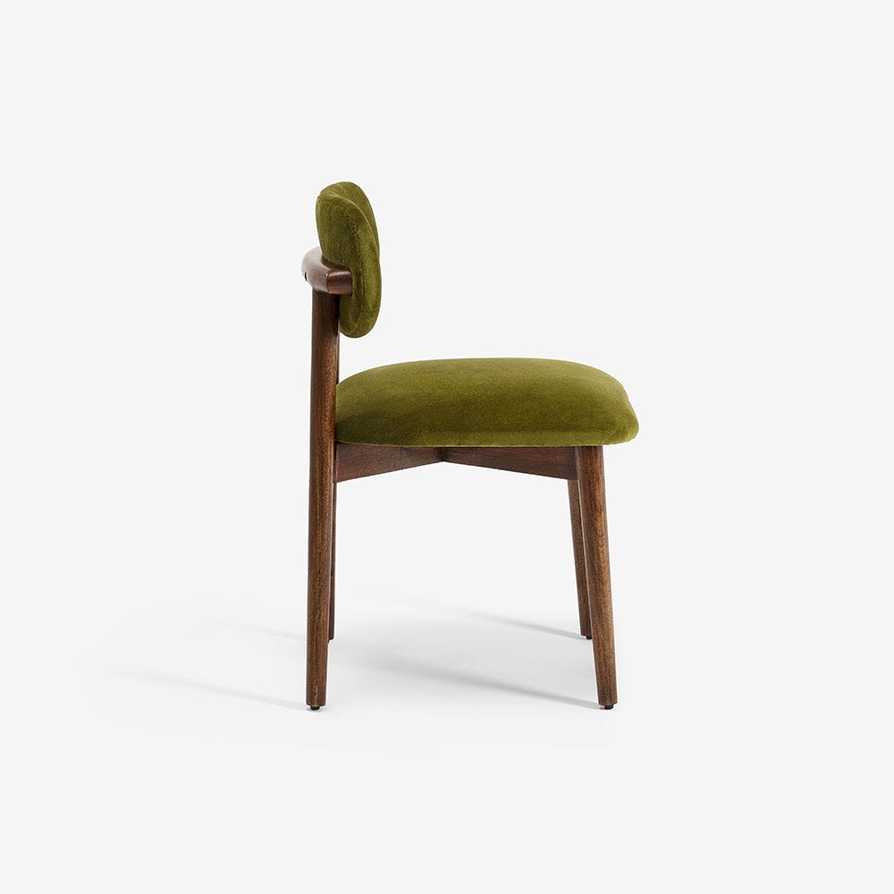 Layla Dining Chair in Deep Green Velvet 