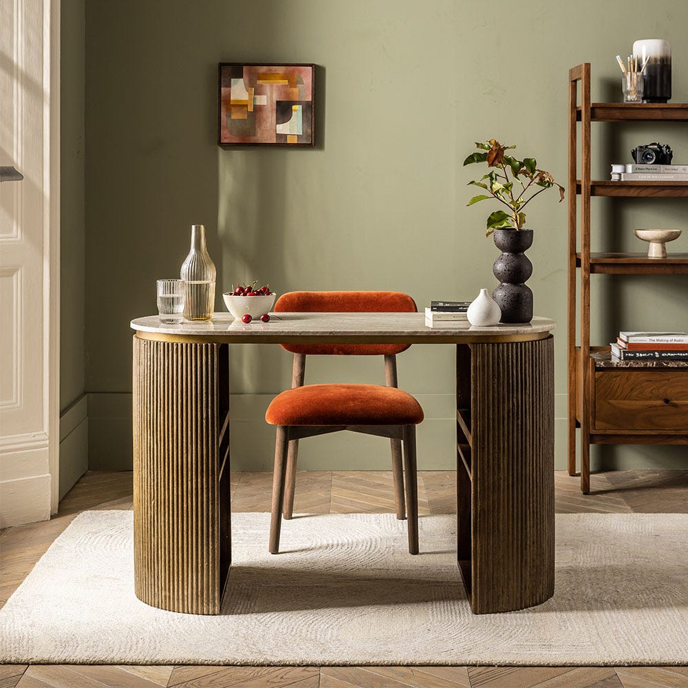 LAYLA DINING CHAIR IN RUST VELVET