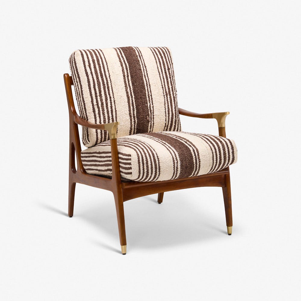 LEVI ARMCHAIR IN STRIPED RUG
