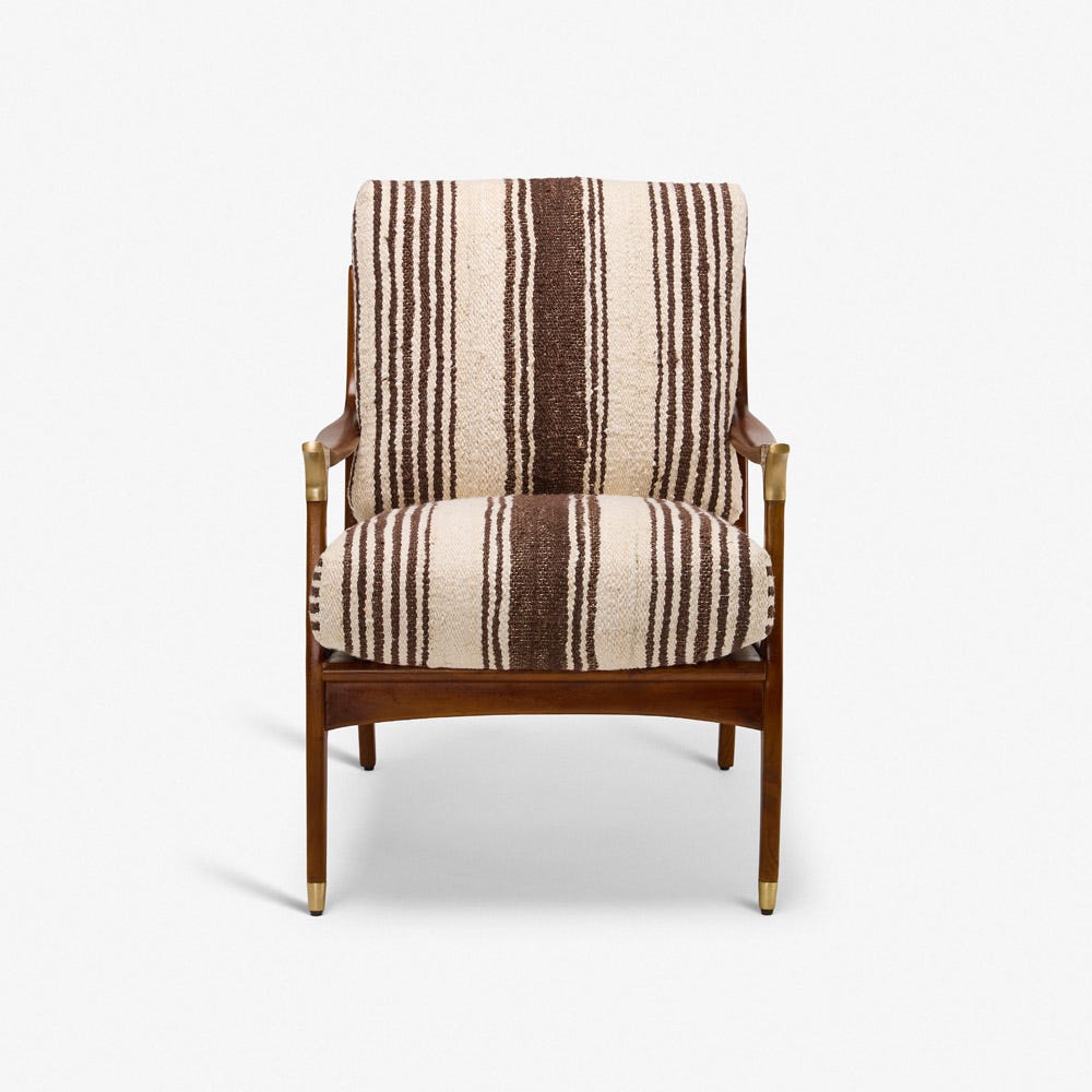 LEVI ARMCHAIR IN STRIPED RUG