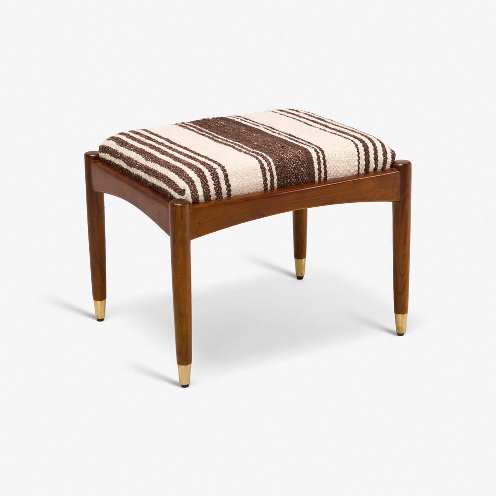 LEVI FOOTSTOOL IN STRIPED RUG