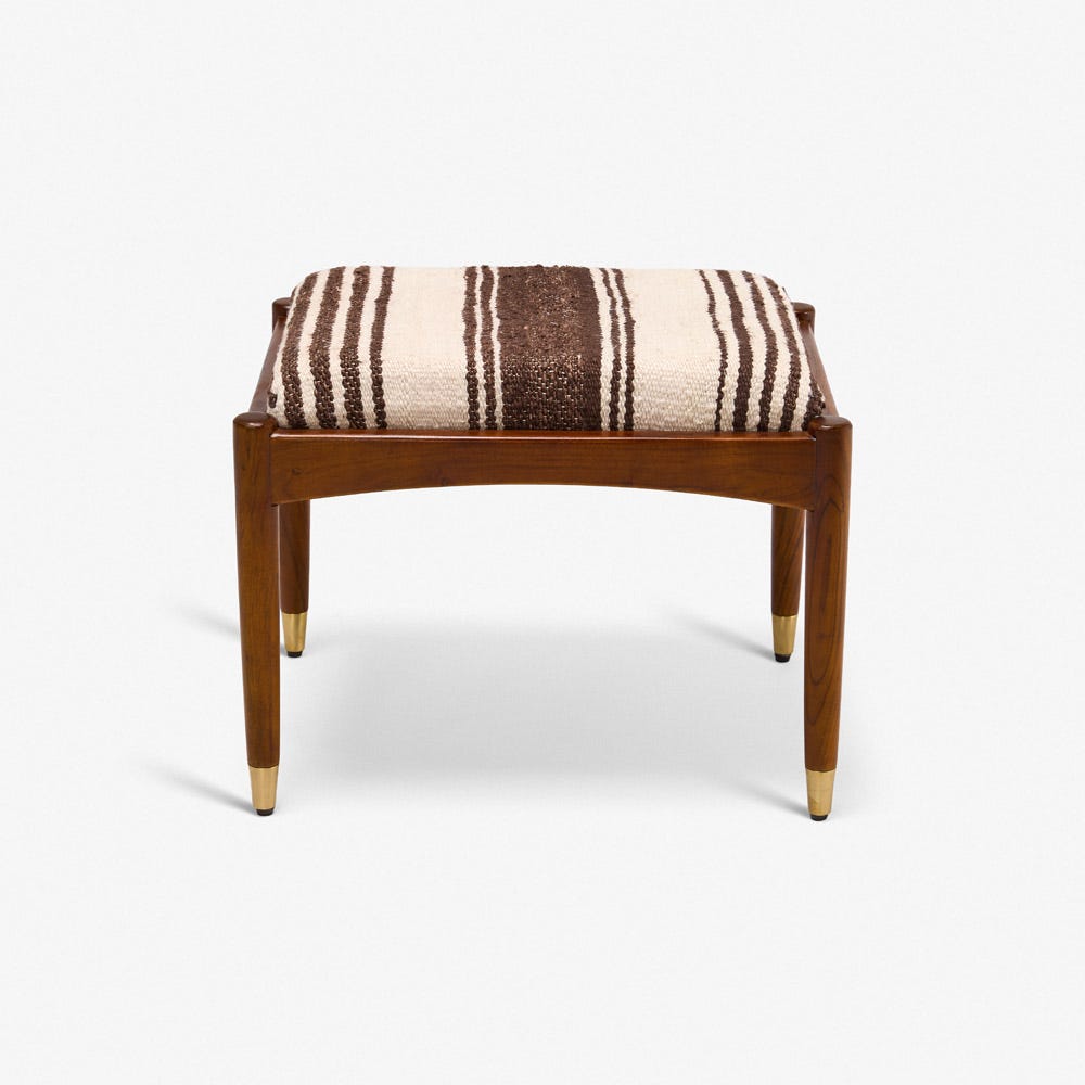 LEVI FOOTSTOOL IN STRIPED RUG
