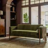 LEXINGTON 3-SEAT SOFA IN DEEP GREEN VELVET - NATURAL