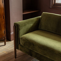LEXINGTON 3-SEAT SOFA IN DEEP GREEN VELVET - NATURAL