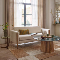 WESTBOURNE GREEN MARBLE COFFEE TABLE - NATURAL BASE