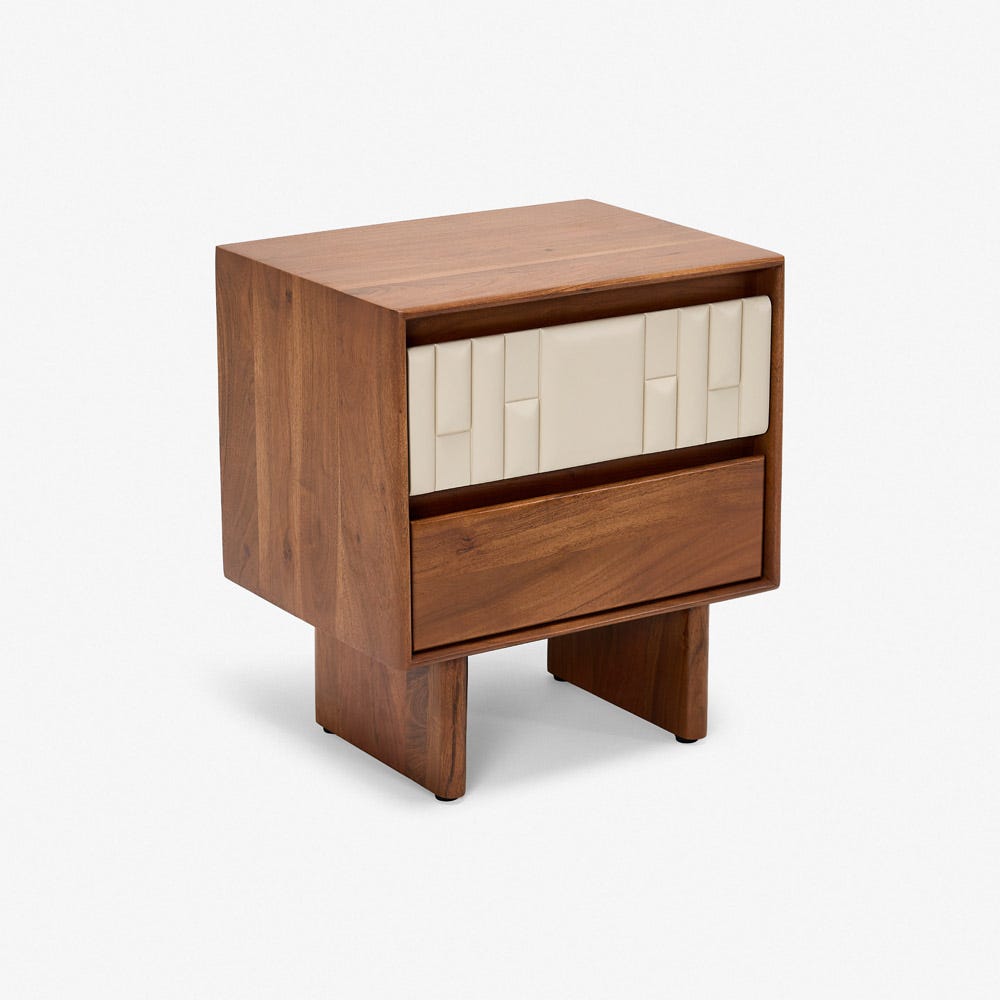 LISBON BEDSIDE TABLE - ALMOND WHITE