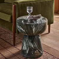 LUCY SIDE TABLE IN GREEN MARBLE EFFECT