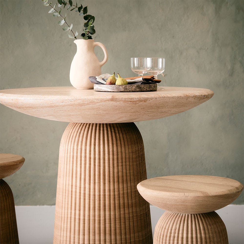 MASON BISTRO TABLE IN TRAVERTINE FINISH EFFECT