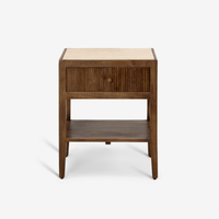 MIRABELLE TRAVERTINE BEDSIDE TABLE