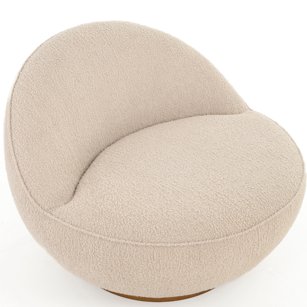 MOLLY SWIVEL CHAIR IN CURLED FABRIC