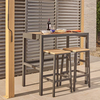 Savannah Bar Table and 2 Bar Stools - Oak