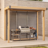 Savannah Hybrid Outdoor Kitchen - 4 Burner - Oak