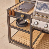 Savannah Hybrid Outdoor Kitchen - 4 Burner - Oak