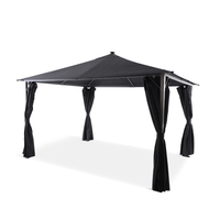 SAVANNAH BIRCH 4 X 3M FABRIC GAZEBO WITH SOLAR LIGHTS