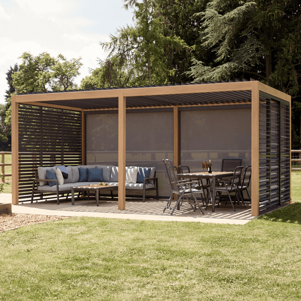 Savannah Pergola with lights 6 x 3m - Oak