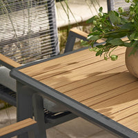 Savannah Rope 6 Seat Dining Set with Parasol - Oak