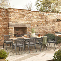 Savannah Rope 8-10 Seat 2m Extending Dining Set - Oak