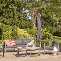 SAVANNAH BIRCH 3.0M DELUXE WOOD-EFFECT CANTILEVER PARASOL