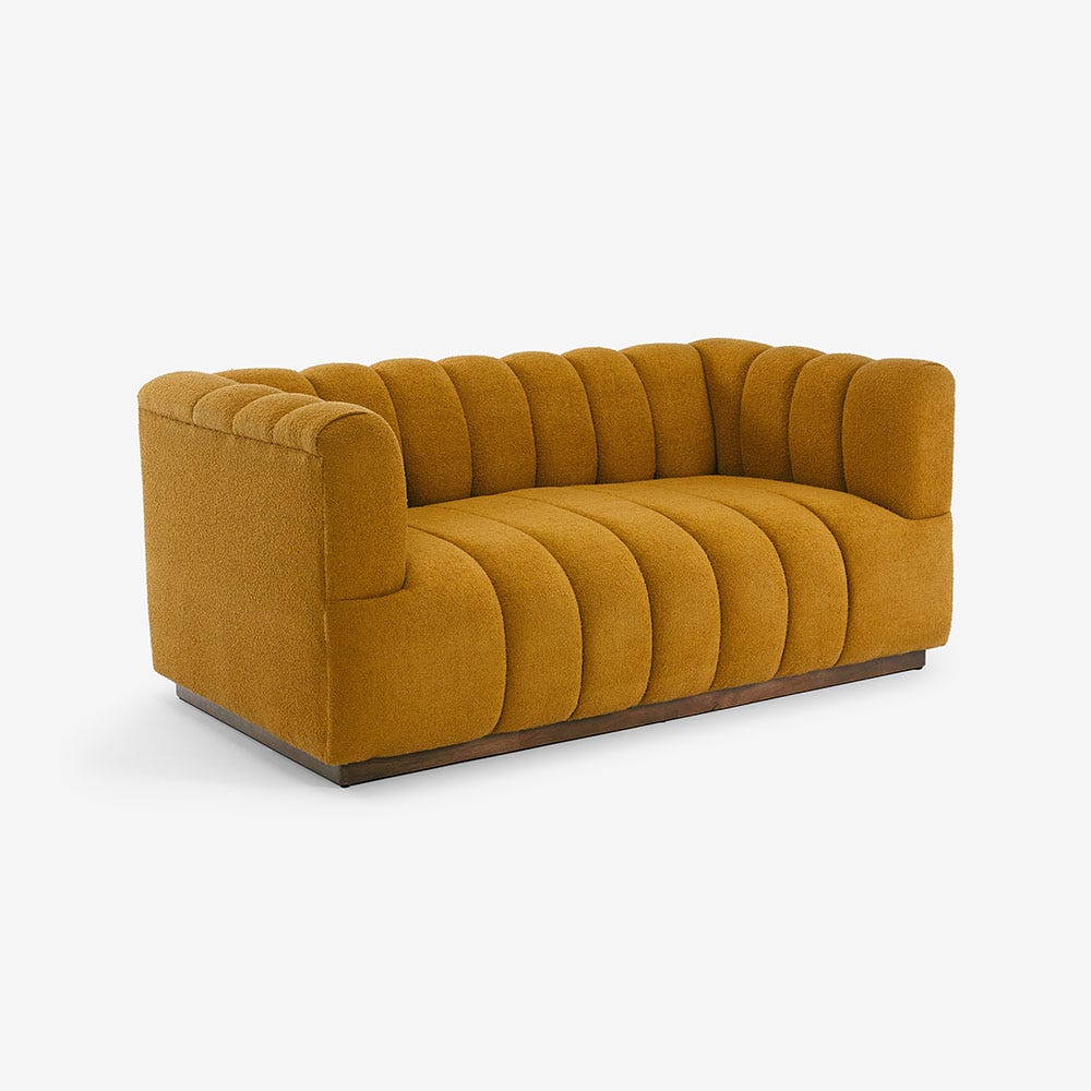 SLOANE FLUTED 2-SEAT SOFA IN MUSTARD BOUCLE