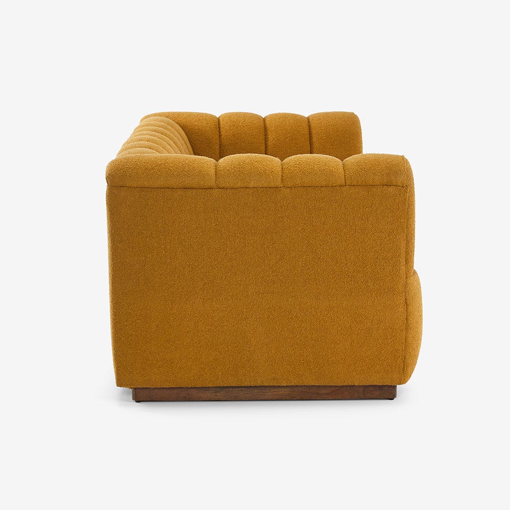 SLOANE FLUTED 2-SEAT SOFA IN MUSTARD BOUCLE