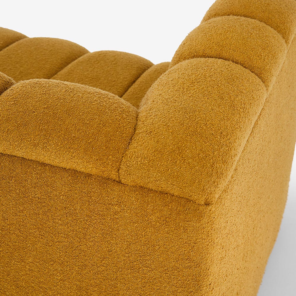 SLOANE FLUTED 2-SEAT SOFA IN MUSTARD BOUCLE