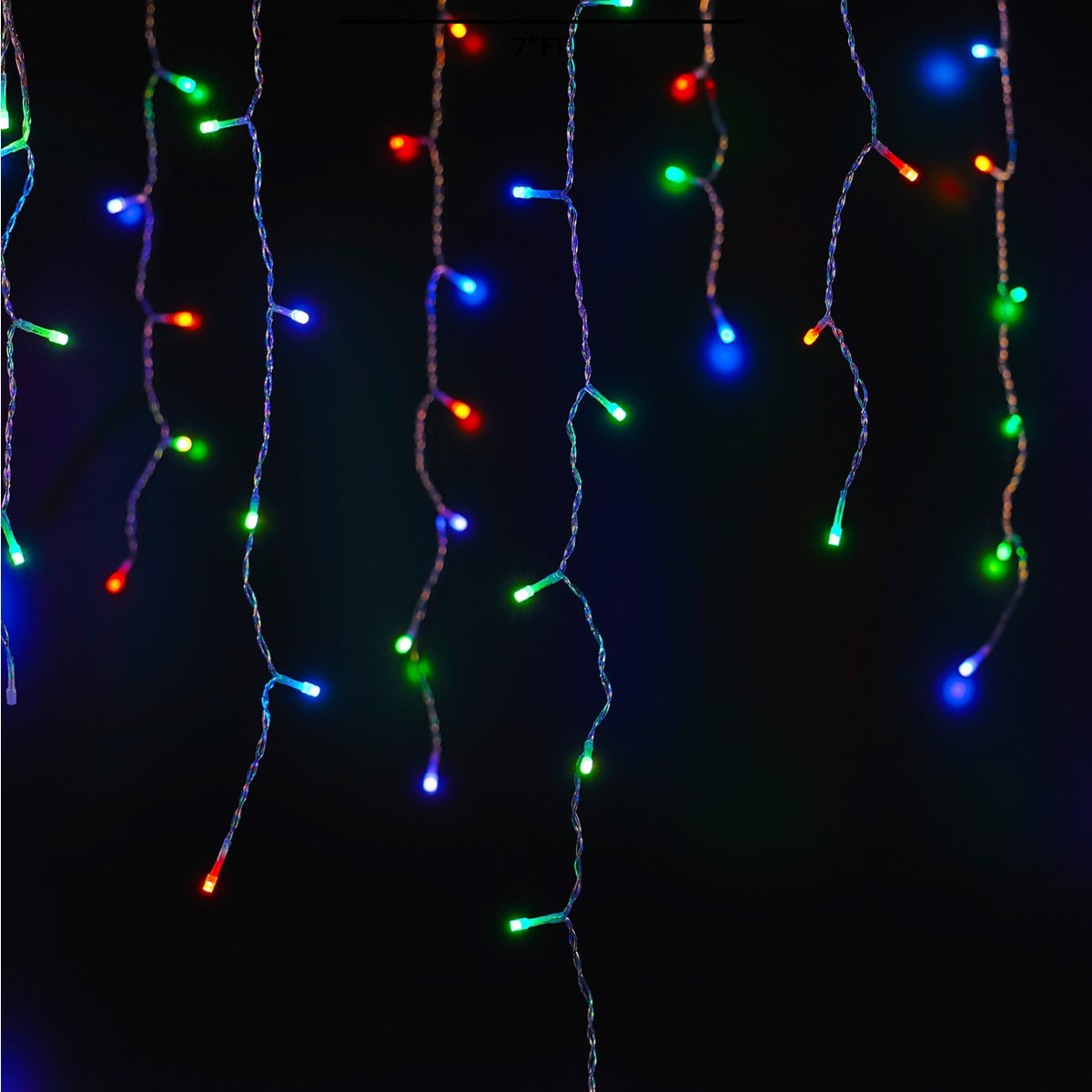 Spectrum 7m Remote Control Icicle Lights with White Cable