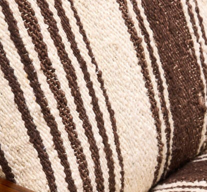 Brown & Cream Striped Fabric Swatch