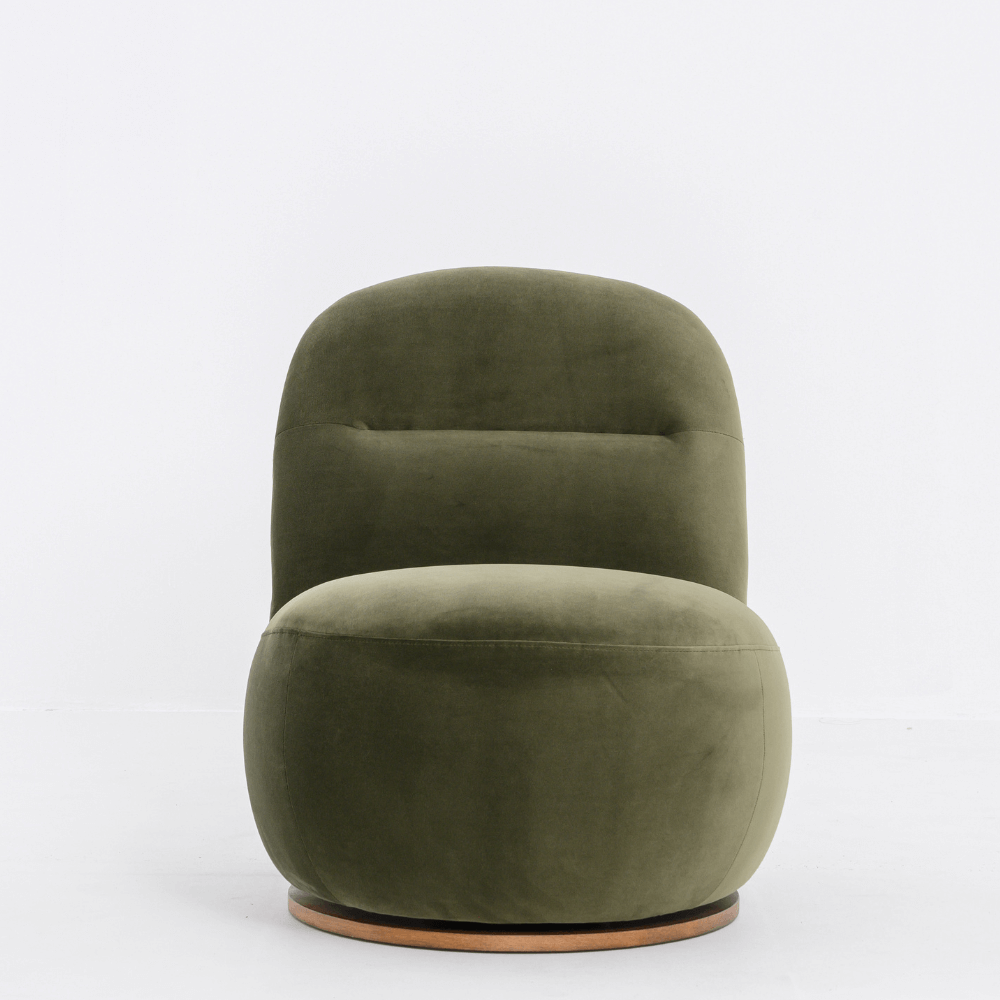 SUSIE SWIVEL CHAIR IN GREEN VELVET