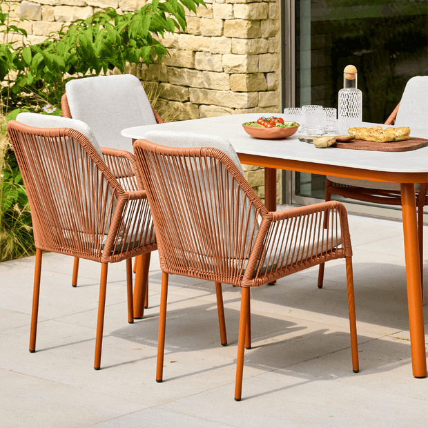 OLIVIA TERRACOTTA 6 SEAT RECT DINING SET