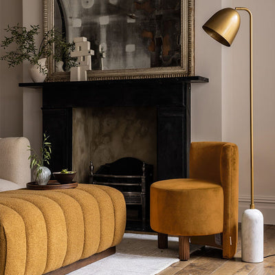 WESLEY OCCASIONAL CHAIR IN MUSTARD VELVET