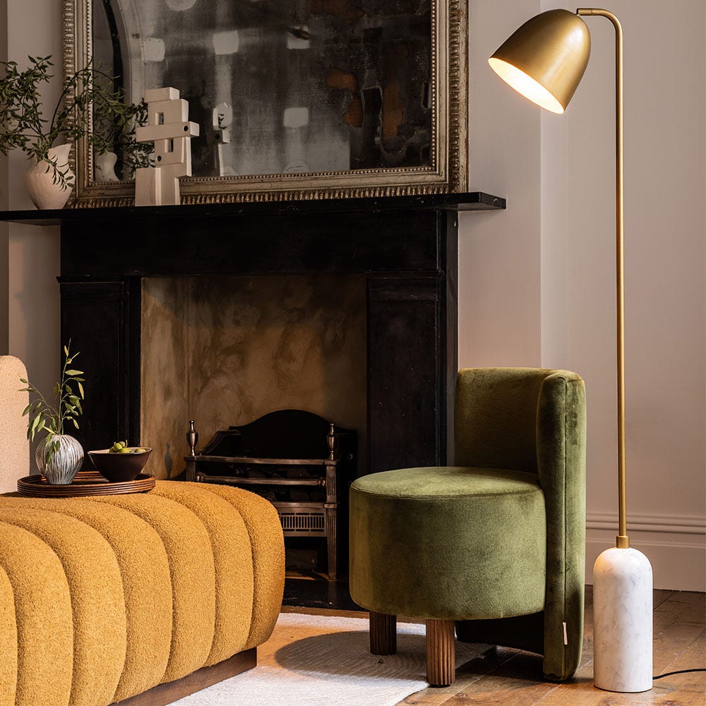 WESLEY OCCASIONAL CHAIR IN DEEP GREEN VELVET