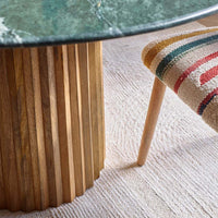 WESTBOURNE GREEN MARBLE DINING TABLE - NATURAL BASE
