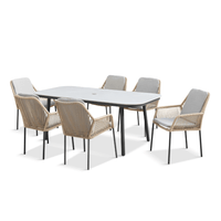 OLIVIA WHEAT 6 SEAT RECTANGULAR DINING SET