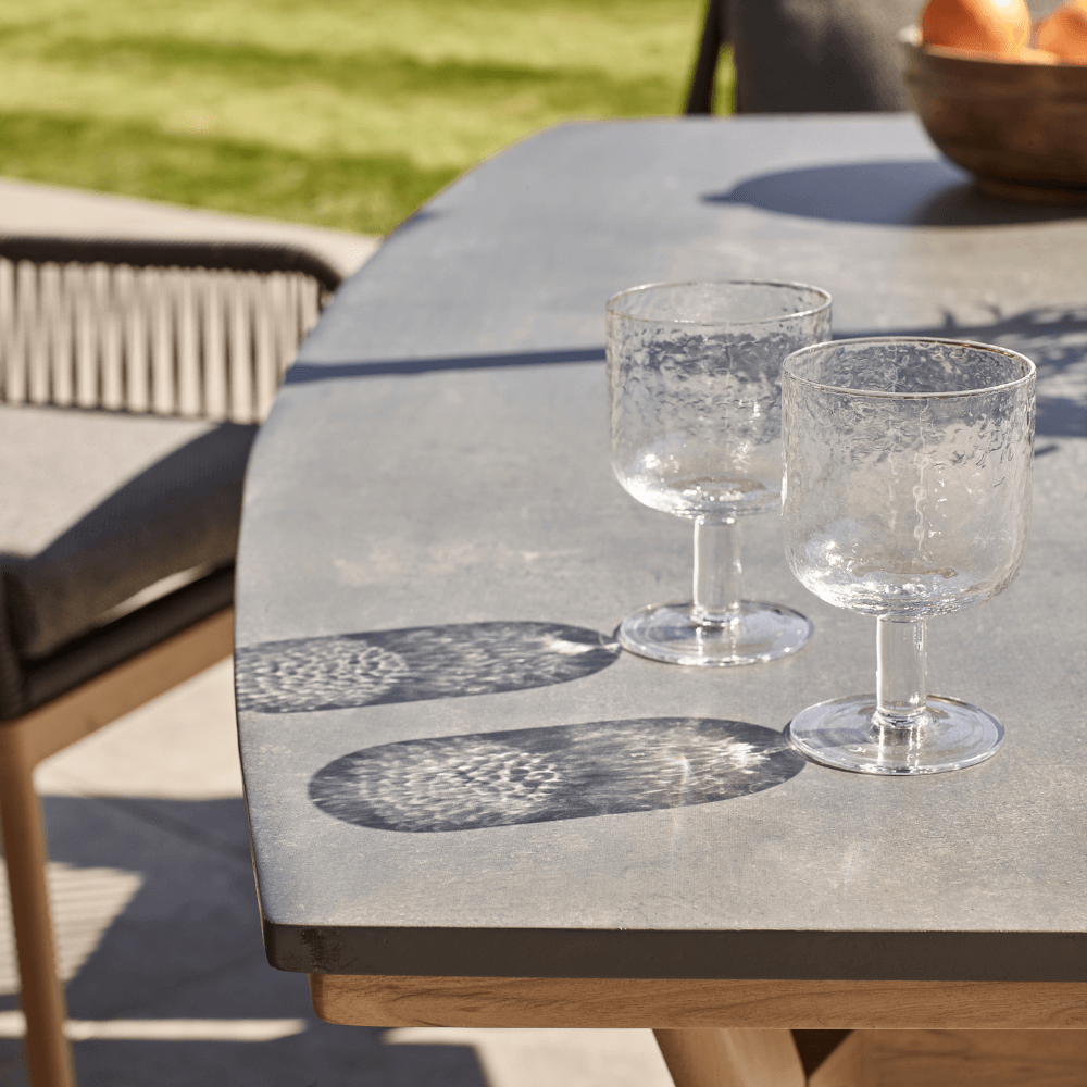 ZARA 6 SEAT BOAT-SHAPED DINING SET WITH 3.0M PARASOL