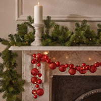 Retro 2m Bauble Garland - Red